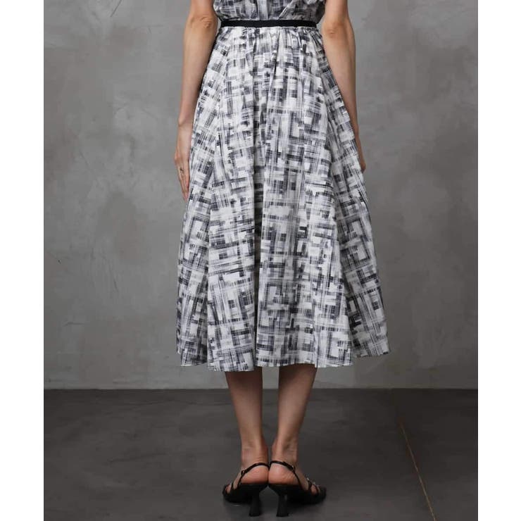 [セットアップ対応]かすれチェック柄ギャザースカート | MICHEL KLEIN | 詳細画像14 