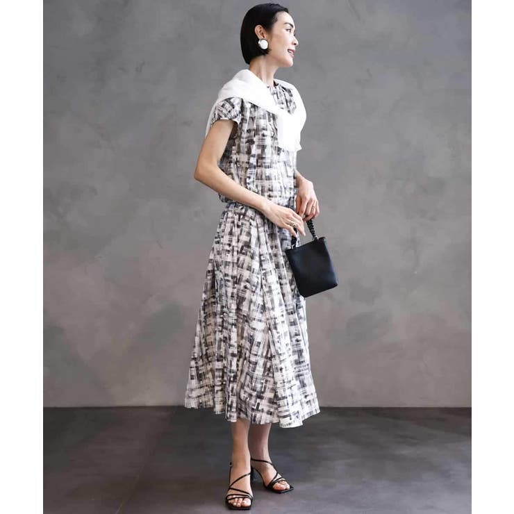 [セットアップ対応]かすれチェック柄ギャザースカート | MICHEL KLEIN | 詳細画像7 