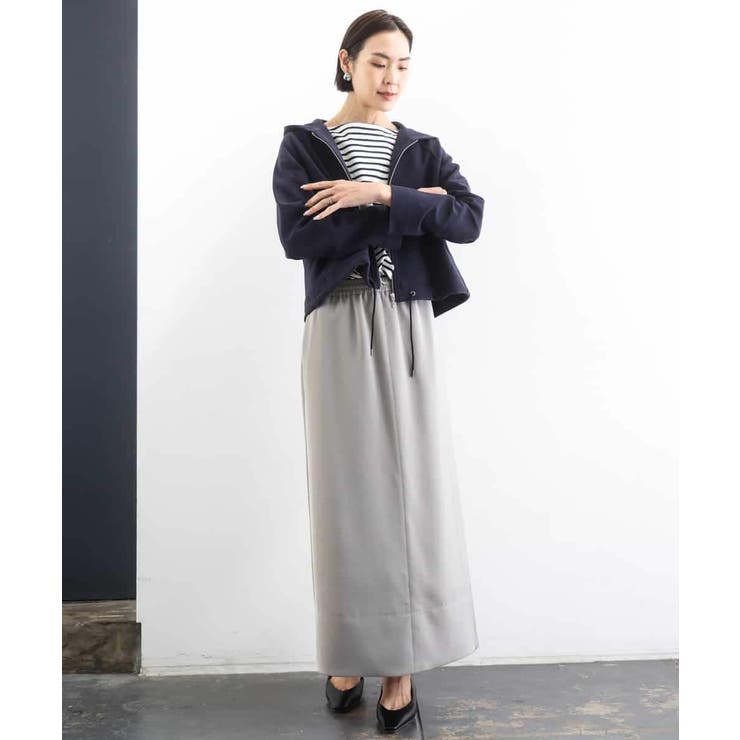 [リラックスボトム]ダルサテン Iラインスカート | MICHEL KLEIN | 詳細画像10 