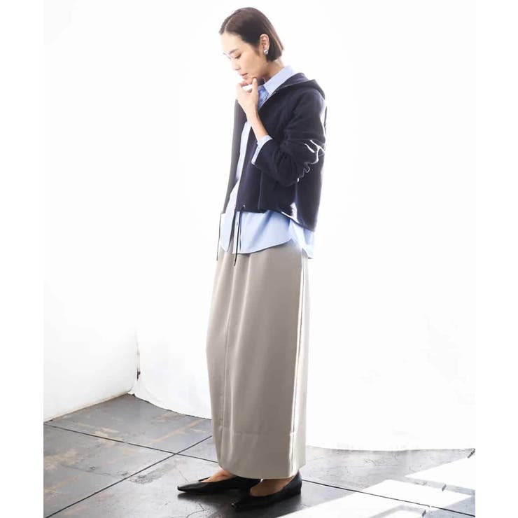 [リラックスボトム]ダルサテン Iラインスカート | MICHEL KLEIN | 詳細画像14 