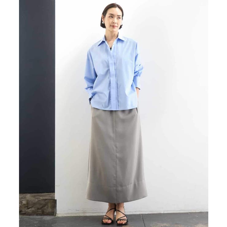 [リラックスボトム]ダルサテン Iラインスカート | MICHEL KLEIN | 詳細画像15 