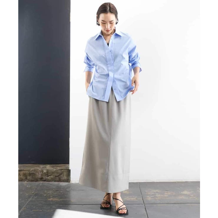 [リラックスボトム]ダルサテン Iラインスカート | MICHEL KLEIN | 詳細画像16 