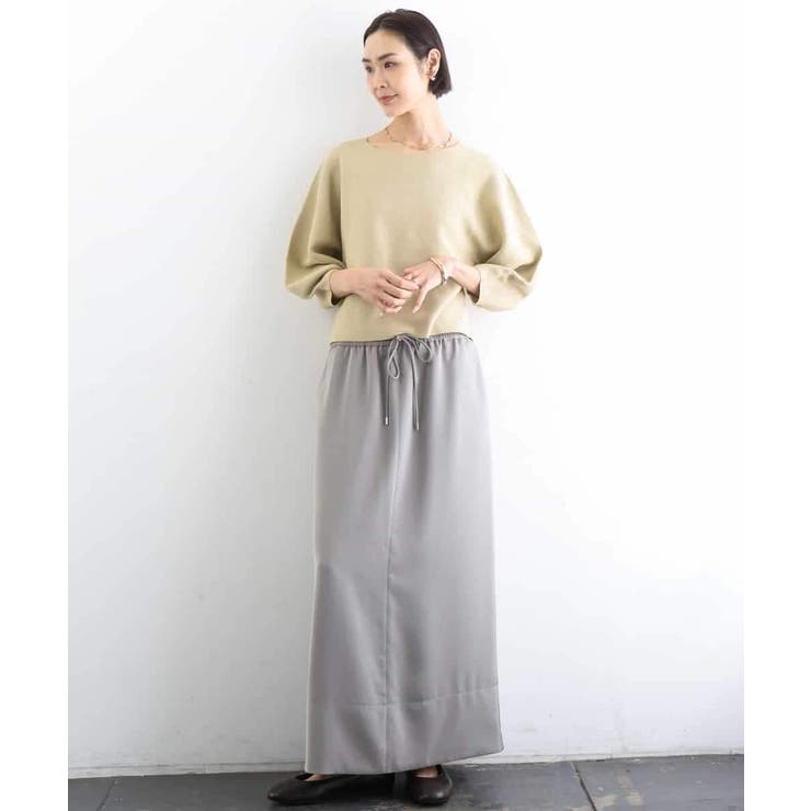 [リラックスボトム]ダルサテン Iラインスカート | MICHEL KLEIN | 詳細画像18 