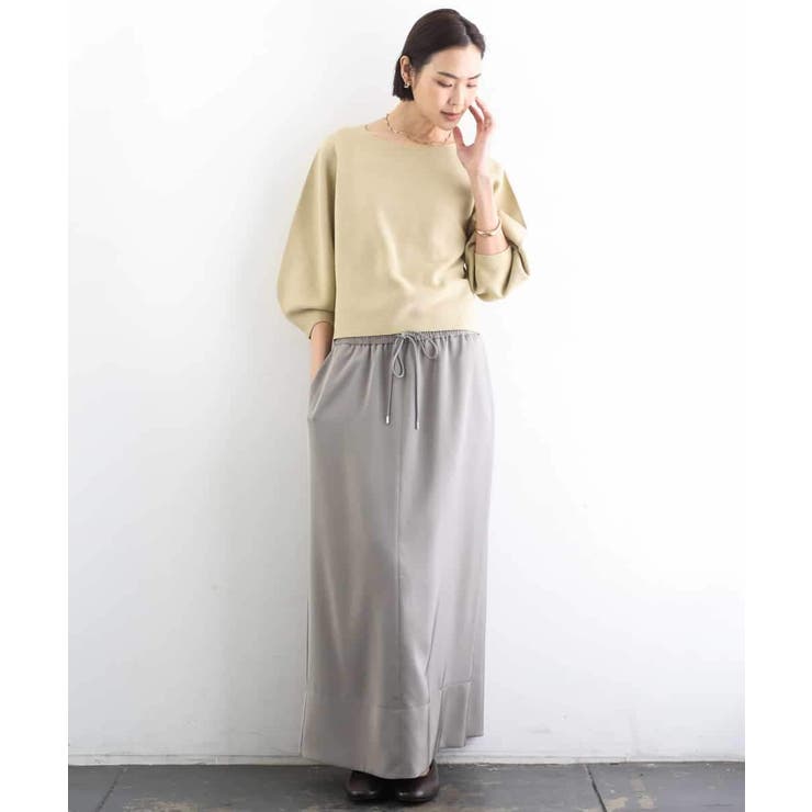 [リラックスボトム]ダルサテン Iラインスカート | MICHEL KLEIN | 詳細画像19 