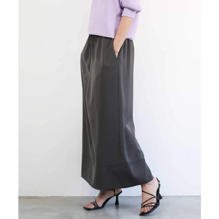 [リラックスボトム]ダルサテン Iラインスカート | MICHEL KLEIN | 詳細画像21 