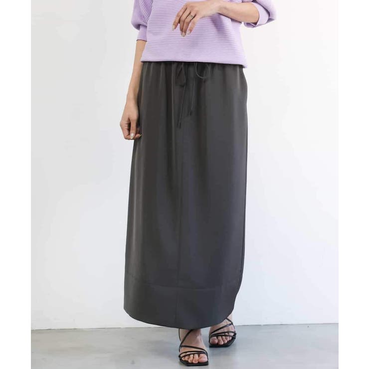 [リラックスボトム]ダルサテン Iラインスカート | MICHEL KLEIN | 詳細画像22 