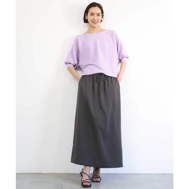 [リラックスボトム]ダルサテン Iラインスカート | MICHEL KLEIN | 詳細画像23 