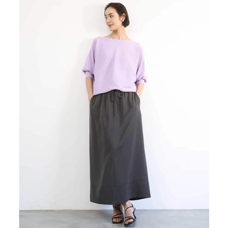 [リラックスボトム]ダルサテン Iラインスカート | MICHEL KLEIN | 詳細画像25 