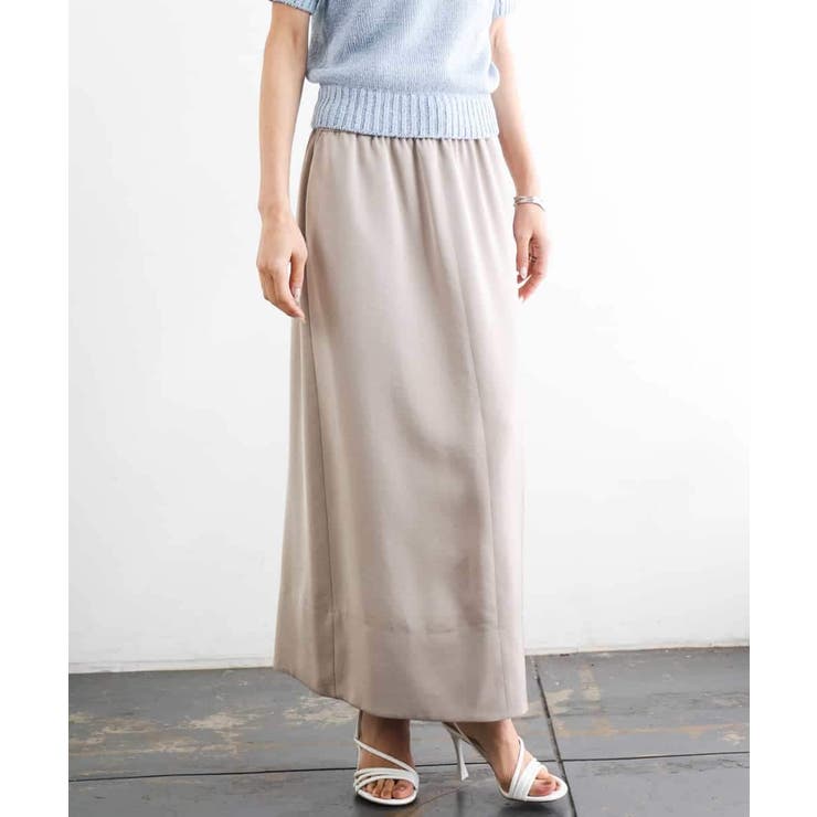 [リラックスボトム]ダルサテン Iラインスカート | MICHEL KLEIN | 詳細画像26 