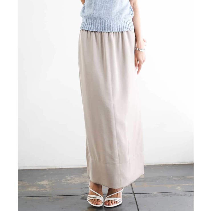 [リラックスボトム]ダルサテン Iラインスカート | MICHEL KLEIN | 詳細画像27 