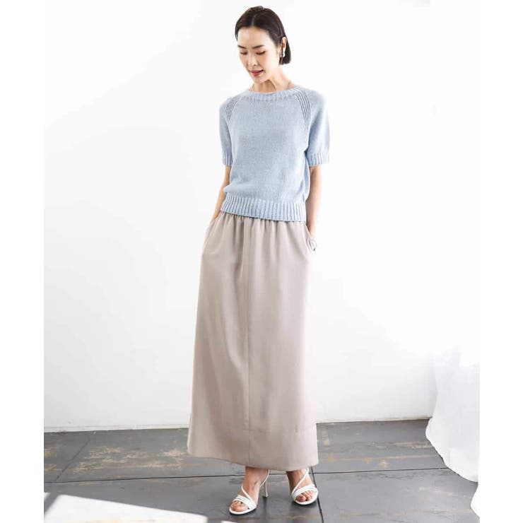 [リラックスボトム]ダルサテン Iラインスカート | MICHEL KLEIN | 詳細画像29 