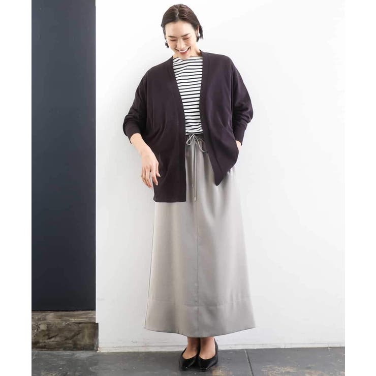 [リラックスボトム]ダルサテン Iラインスカート | MICHEL KLEIN | 詳細画像6 