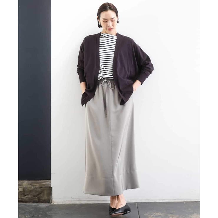 [リラックスボトム]ダルサテン Iラインスカート | MICHEL KLEIN | 詳細画像7 