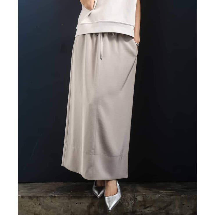 ベージュ | [リラックスボトム]ダルサテン Iラインスカート | MICHEL KLEIN