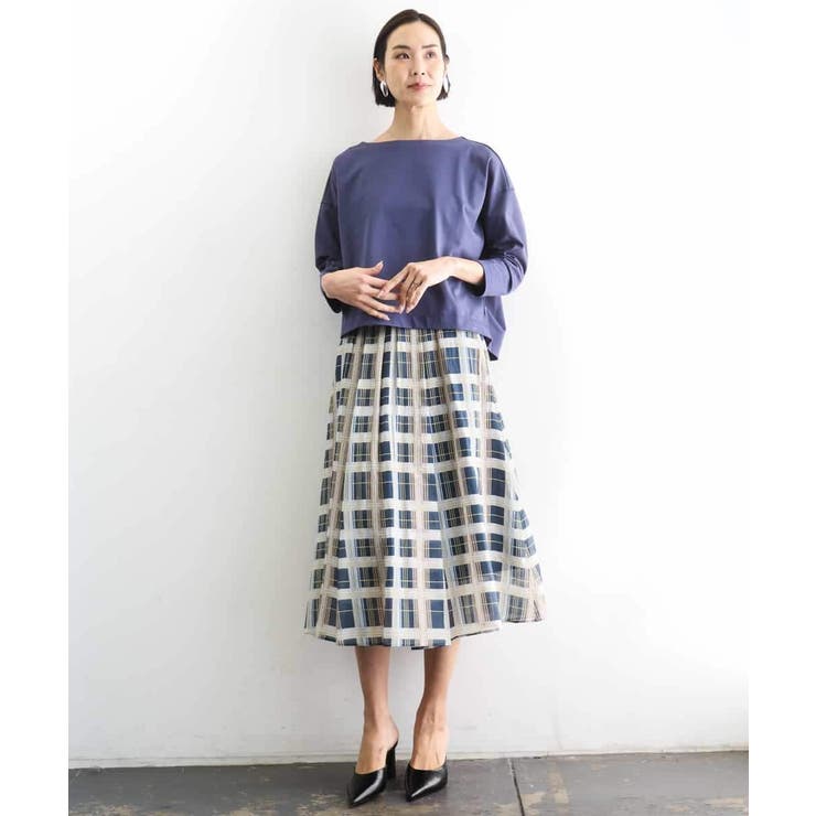 [セットアップ対応]チェック柄タックフレアスカート | MICHEL KLEIN | 詳細画像17 