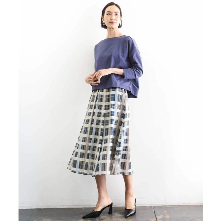 [セットアップ対応]チェック柄タックフレアスカート | MICHEL KLEIN | 詳細画像18 
