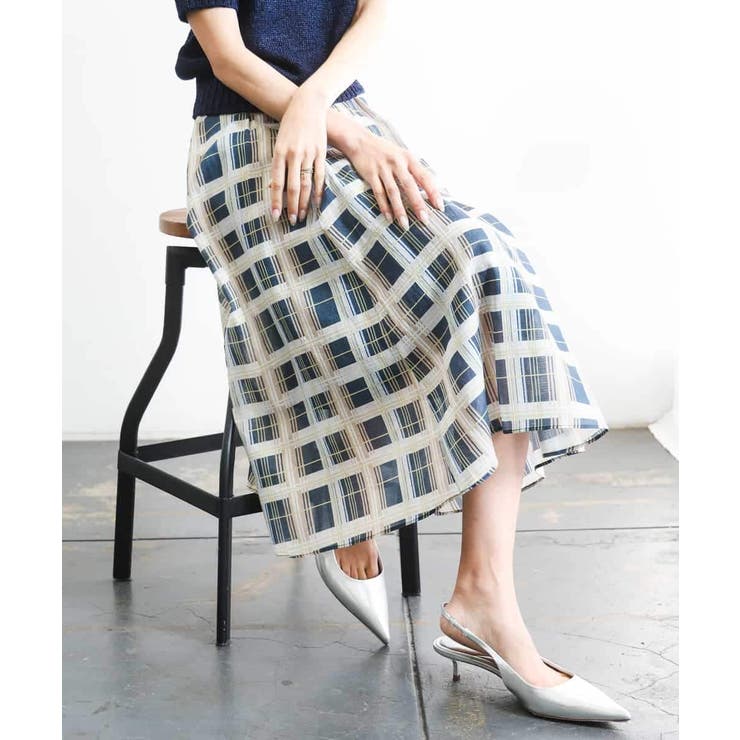 [セットアップ対応]チェック柄タックフレアスカート | MICHEL KLEIN | 詳細画像19 