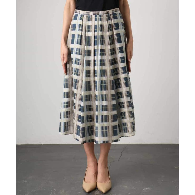 [セットアップ対応]チェック柄タックフレアスカート | MICHEL KLEIN | 詳細画像21 