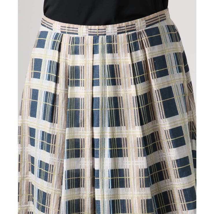 [セットアップ対応]チェック柄タックフレアスカート | MICHEL KLEIN | 詳細画像25 