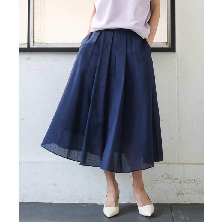 [セットアップ対応]ライトワッフルタックフレアスカート | MICHEL KLEIN | 詳細画像3 