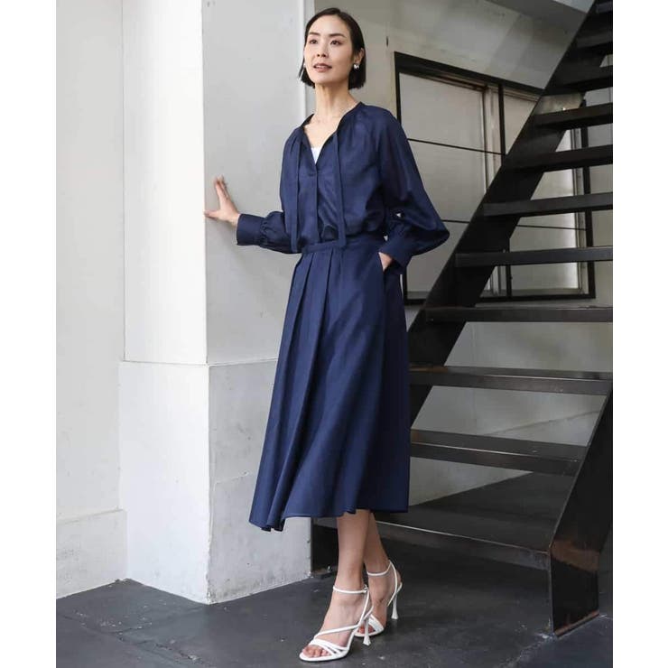 [セットアップ対応]ライトワッフルタックフレアスカート | MICHEL KLEIN | 詳細画像8 