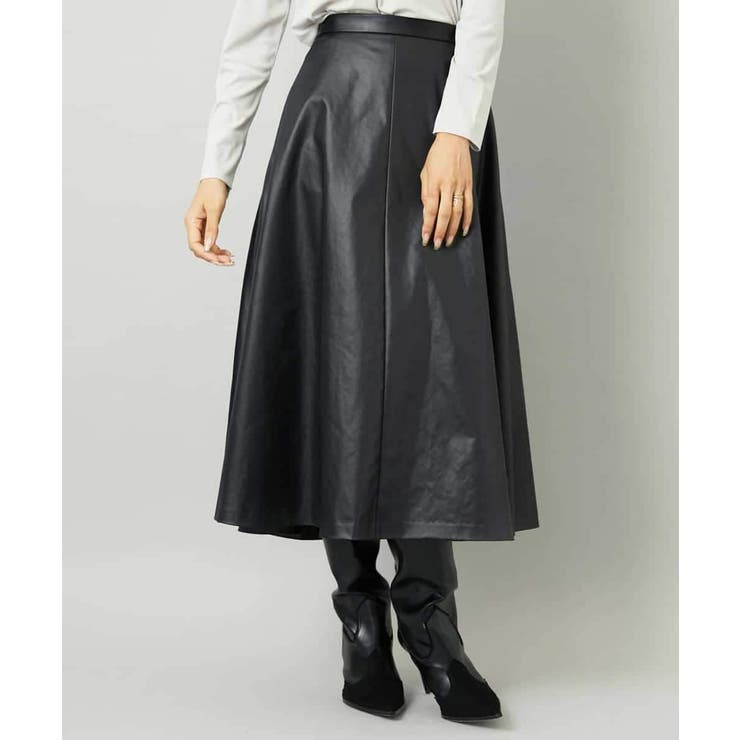 フェイクレザーフレアスカート | MICHEL KLEIN | 詳細画像3 