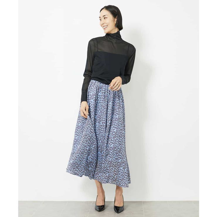 レオパードプリントタックフレアースカート(オリジナルプリント) | MICHEL KLEIN | 詳細画像10 
