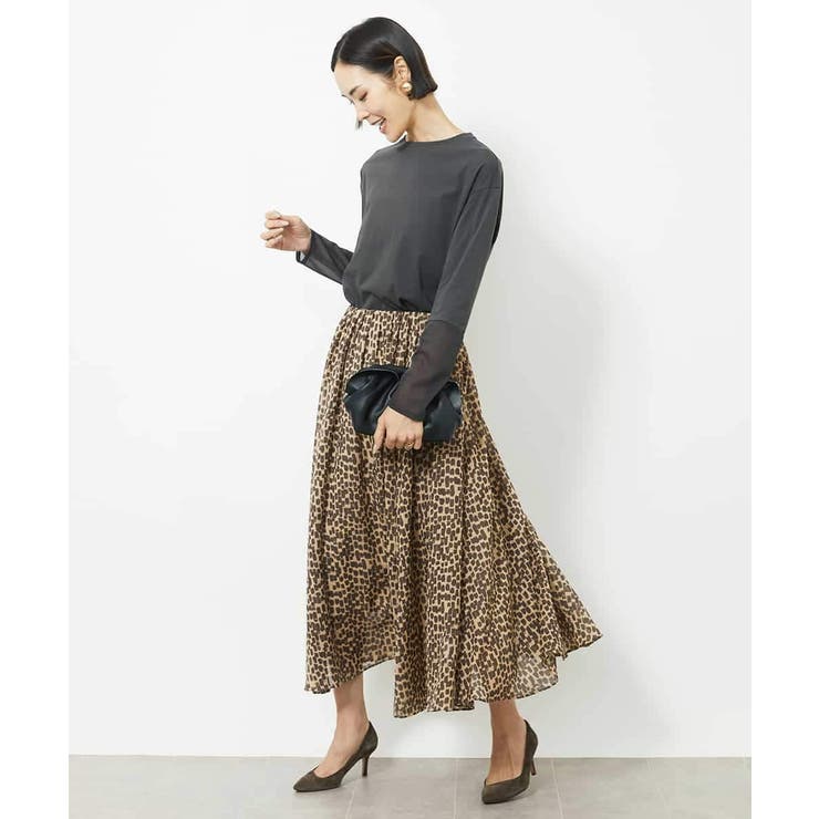 レオパードプリントタックフレアースカート(オリジナルプリント) | MICHEL KLEIN | 詳細画像14 