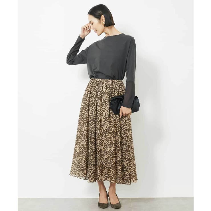 レオパードプリントタックフレアースカート(オリジナルプリント) | MICHEL KLEIN | 詳細画像16 