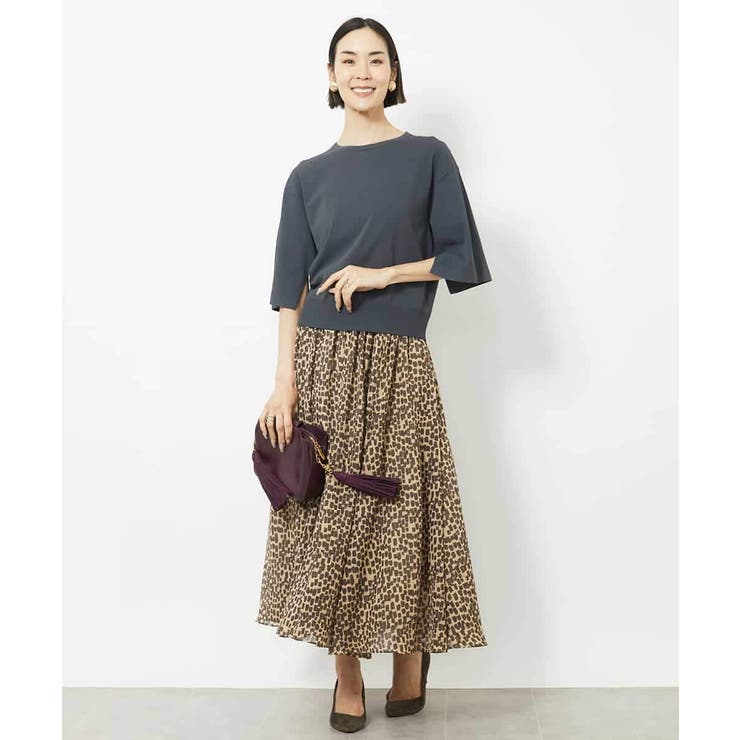 レオパードプリントタックフレアースカート(オリジナルプリント) | MICHEL KLEIN | 詳細画像19 