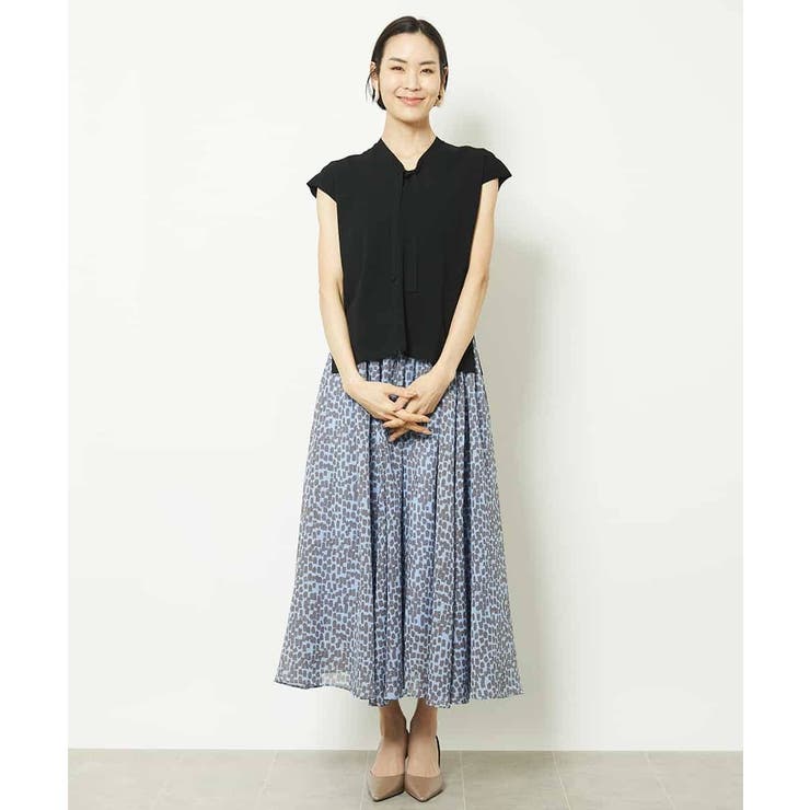 レオパードプリントタックフレアースカート(オリジナルプリント) | MICHEL KLEIN | 詳細画像4 