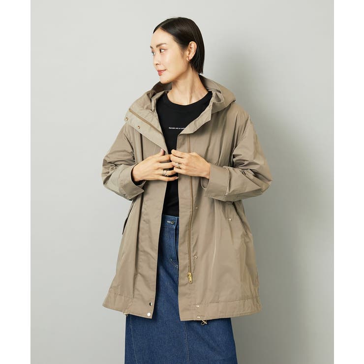 ピュアルセシン キルトライナー付きフードコート　ラグラン　ゆったり　ベージュ ピュアルセシン キルトライナー付きフードコート ラグラン ゆったり