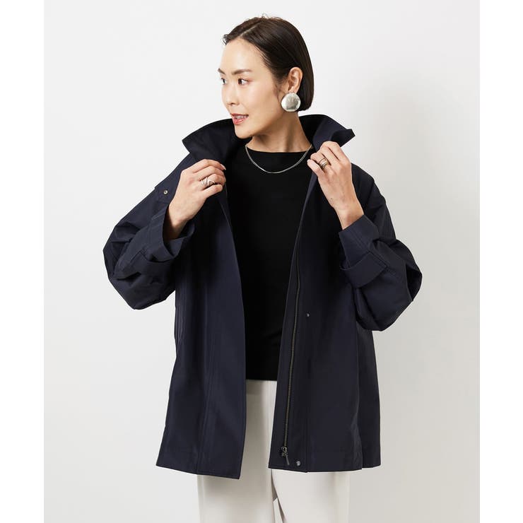 ネイビー | ミドル丈スタンドライトコート | MICHEL KLEIN