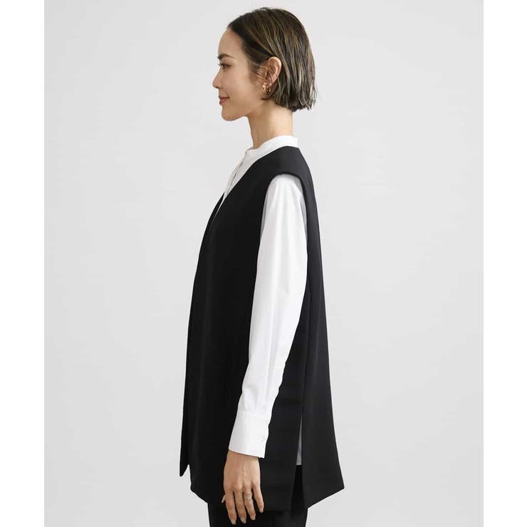 Vin｜ノーカラーミニマルジレ | Rakuten Fashion(楽天