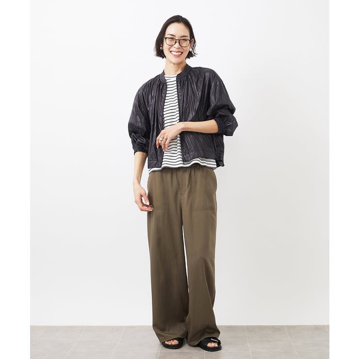 ［セットアップ対応］クラッシュレザーライクノーカラーブルゾン | MICHEL KLEIN | 詳細画像18 