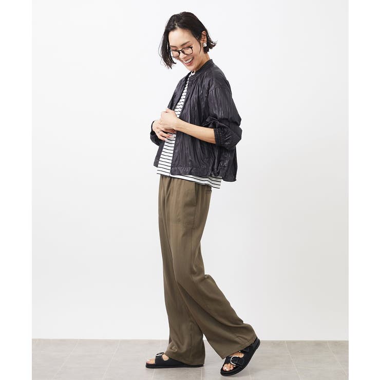 ［セットアップ対応］クラッシュレザーライクノーカラーブルゾン | MICHEL KLEIN | 詳細画像19 