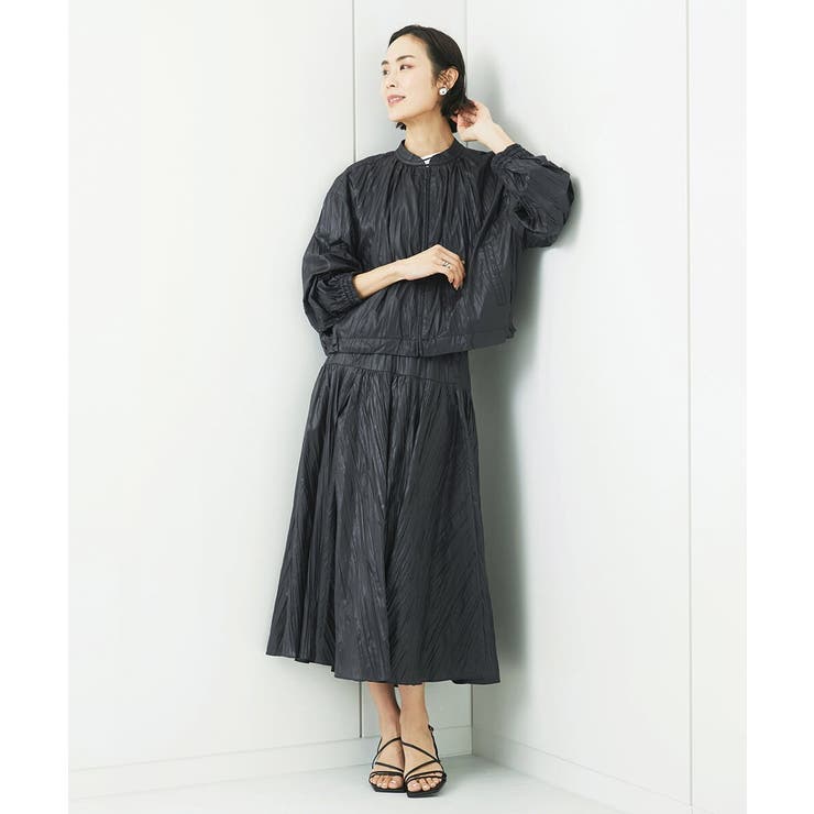 ［セットアップ対応］クラッシュレザーライクノーカラーブルゾン | MICHEL KLEIN | 詳細画像21 