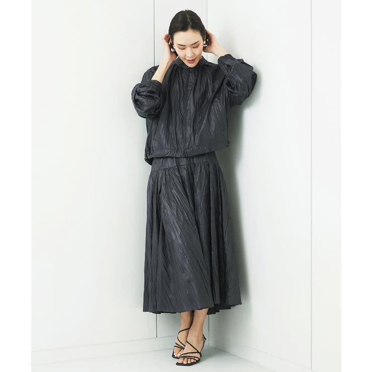 ［セットアップ対応］クラッシュレザーライクノーカラーブルゾン | MICHEL KLEIN | 詳細画像22 