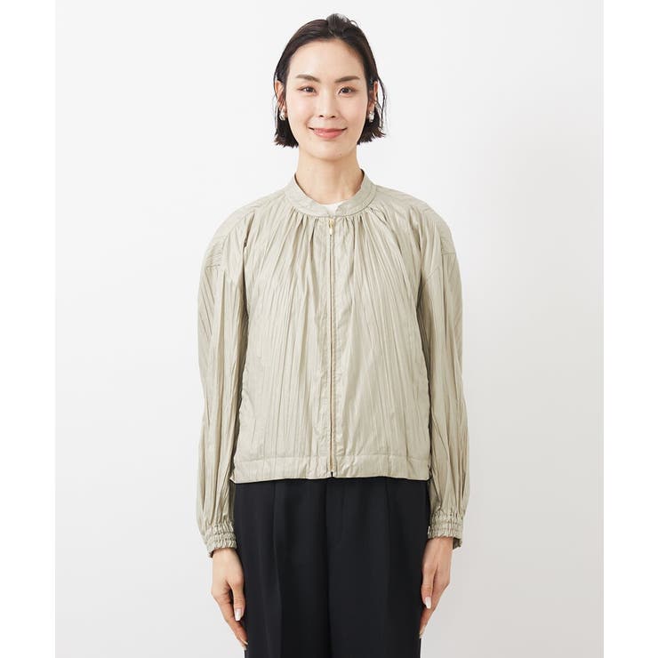 ［セットアップ対応］クラッシュレザーライクノーカラーブルゾン | MICHEL KLEIN | 詳細画像24 