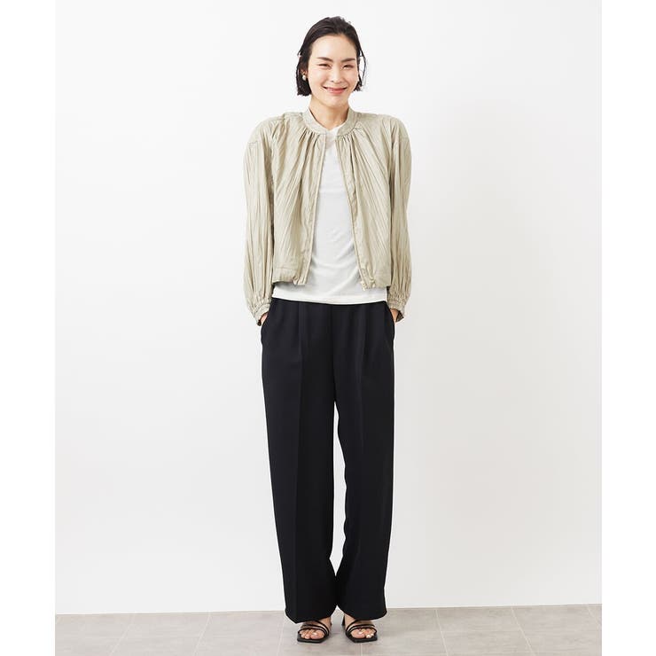 ［セットアップ対応］クラッシュレザーライクノーカラーブルゾン | MICHEL KLEIN | 詳細画像5 