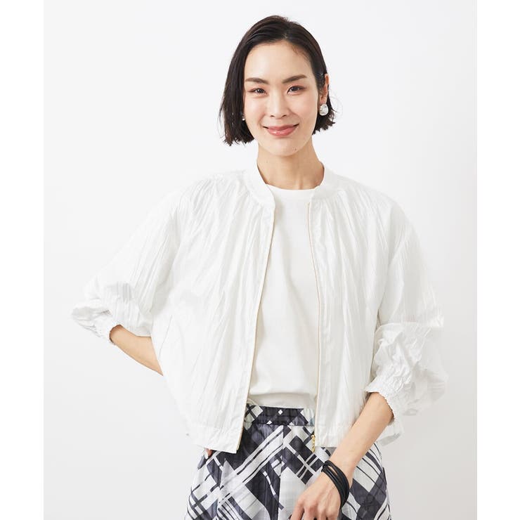 ［セットアップ対応］クラッシュレザーライクノーカラーブルゾン | MICHEL KLEIN | 詳細画像8 