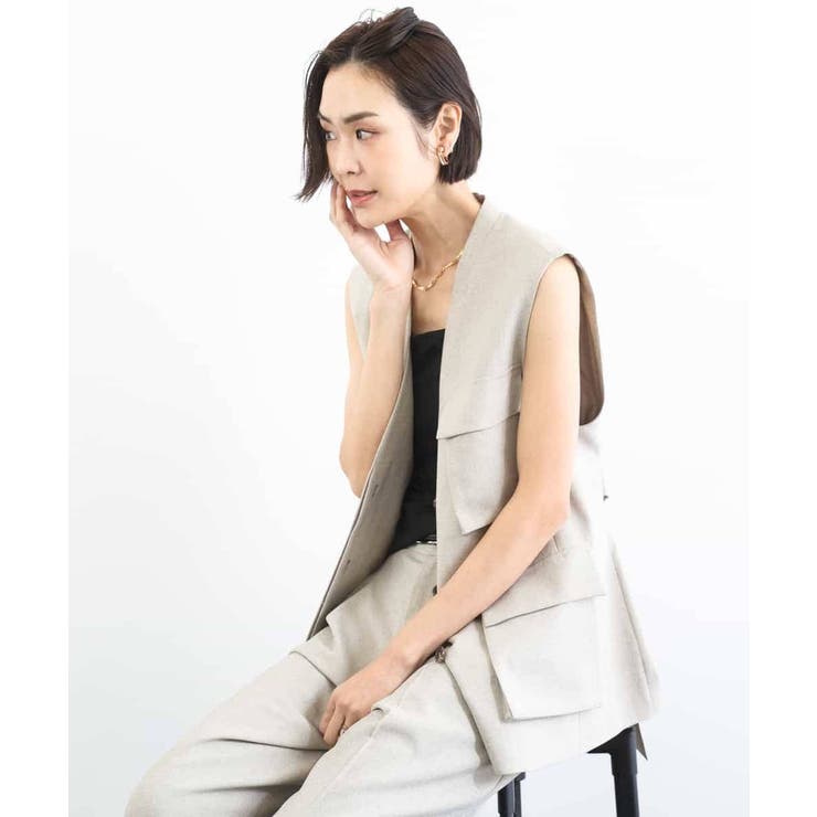 [セットアップ対応]ツイードライク フィッシャーマンジレ | MICHEL KLEIN | 詳細画像3 