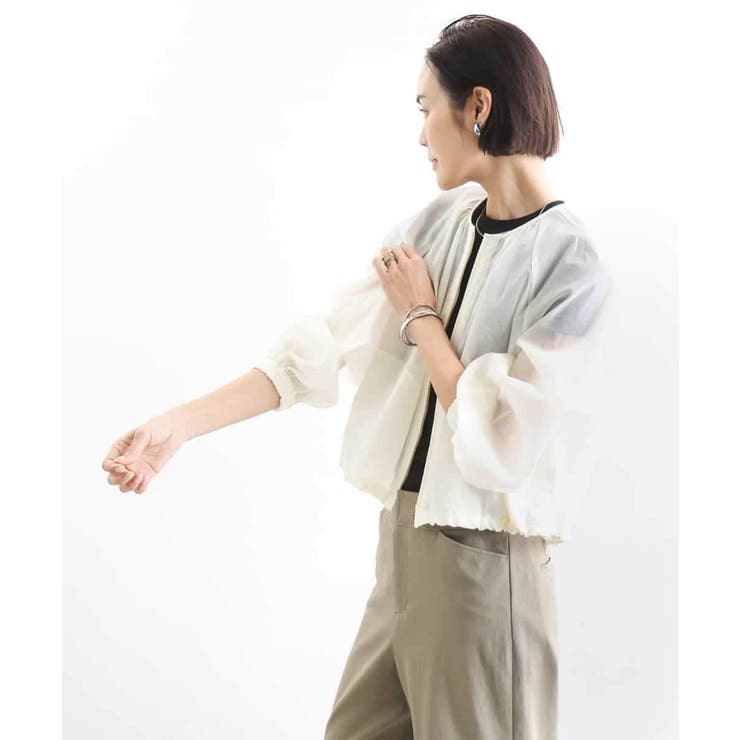 ナイロンペーパー ノーカラーブルゾン | MICHEL KLEIN | 詳細画像10 