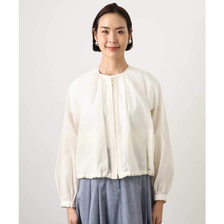 ナイロンペーパー ノーカラーブルゾン | MICHEL KLEIN | 詳細画像17 