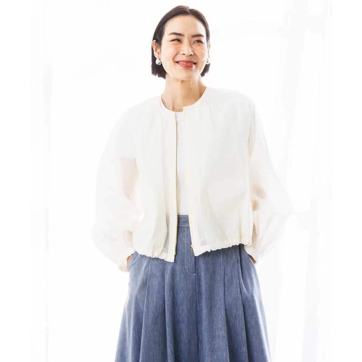 ナイロンペーパー ノーカラーブルゾン | MICHEL KLEIN | 詳細画像4 