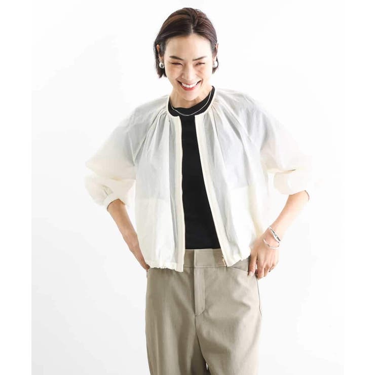 ナイロンペーパー ノーカラーブルゾン | MICHEL KLEIN | 詳細画像9 