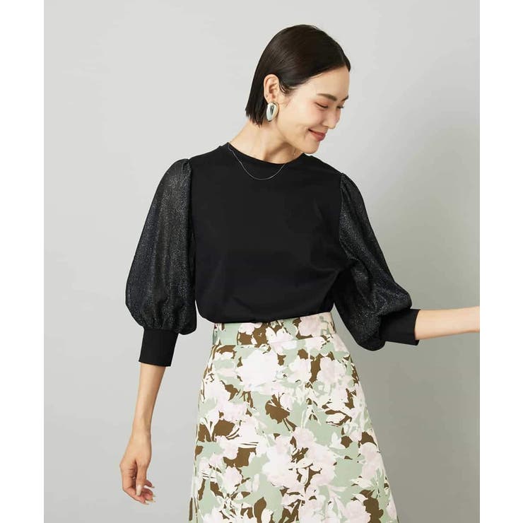 ラメチュールスリーブ異素材カットソー | MICHEL KLEIN | 詳細画像3 