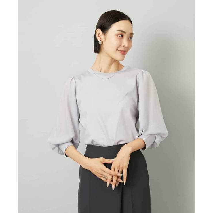 ラメチュールスリーブ異素材カットソー | MICHEL KLEIN | 詳細画像8 