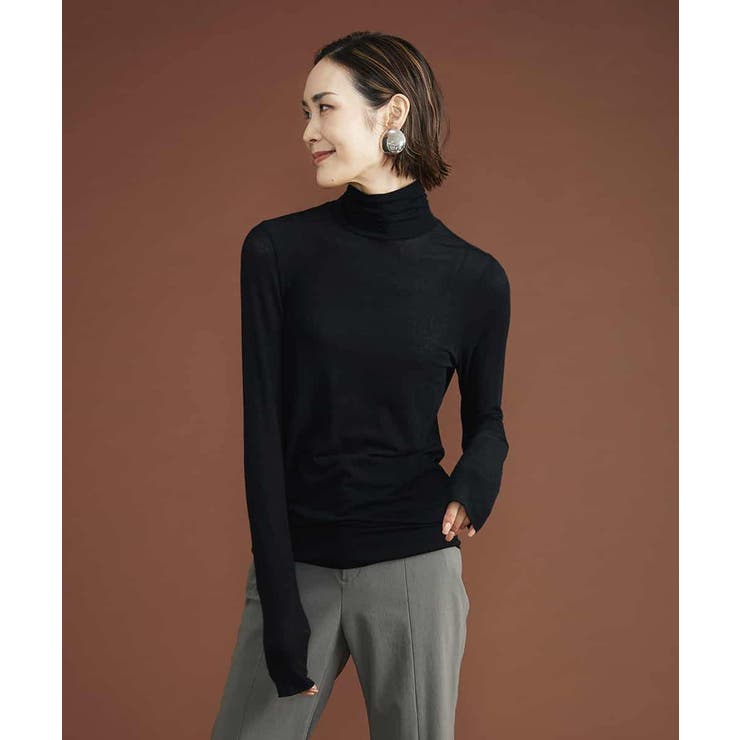 カシミヤシルクハイネックカットソー[品番：ITKW0009590]｜MICHEL  