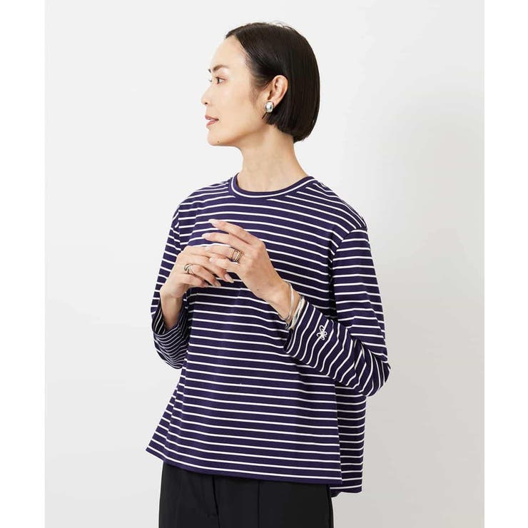 ボーダーバックフレアカットソー | MICHEL KLEIN | 詳細画像3 